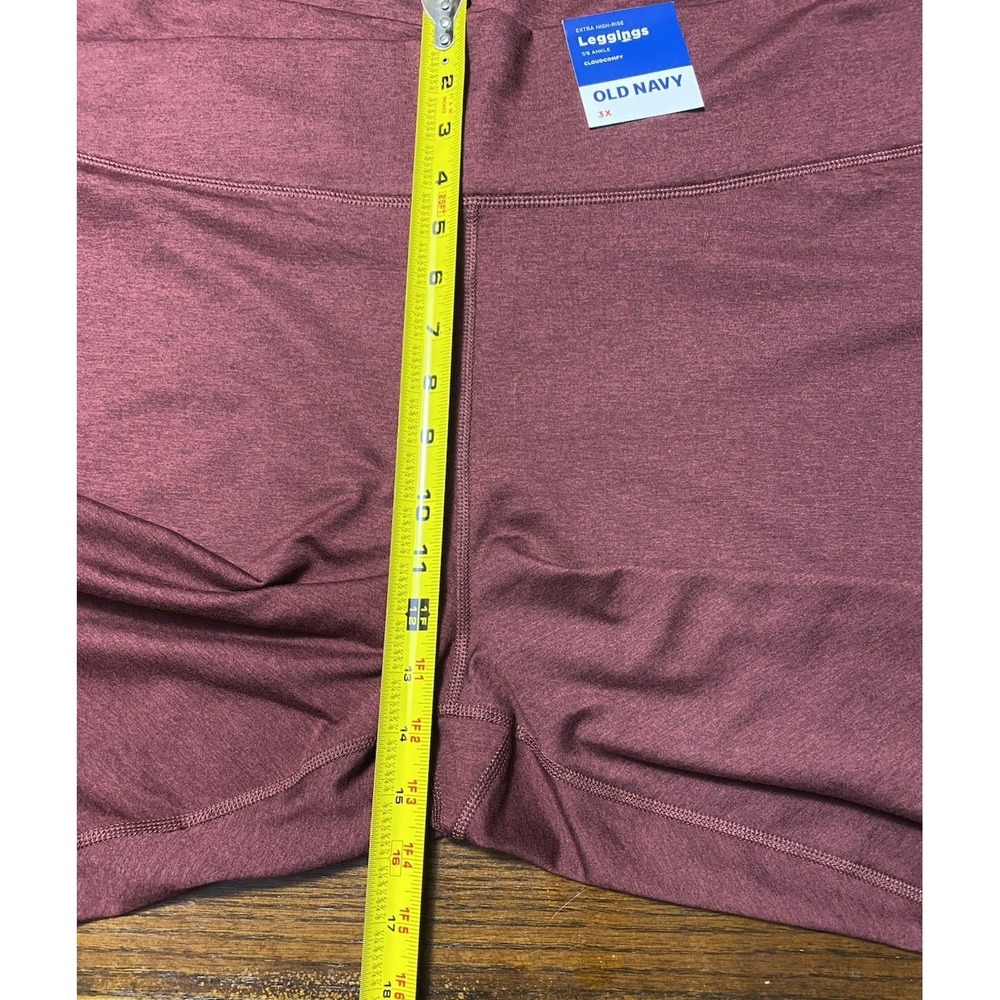 Old Navy Womens CloudComfy‎ Extra High-Rise 7/8 Ankle Leggings Maroon New - Picture 12 of 12